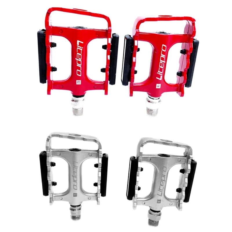 

Litepro 2 Pairs For Brompton Folding Bike 3 Sealed Bearing Pedal Axle Bicycle Quick Release Axis Pedals, Red & Silver