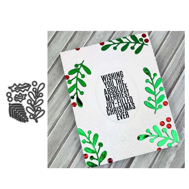 

Reunion Christmas Holly Leaf Metal Cutting Dies Stencils for DIY Scrapbooking Photo Album Decorative Embossing Paper Cards 2020