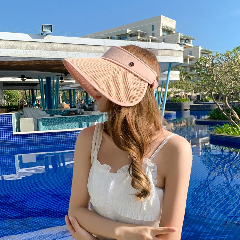 

New Fashion All-Match Sun Hats For women Summer Empty Top Anti-UV Straw Hat Wide-Brim Floppy Foldable Travel Vacation Beach Hat