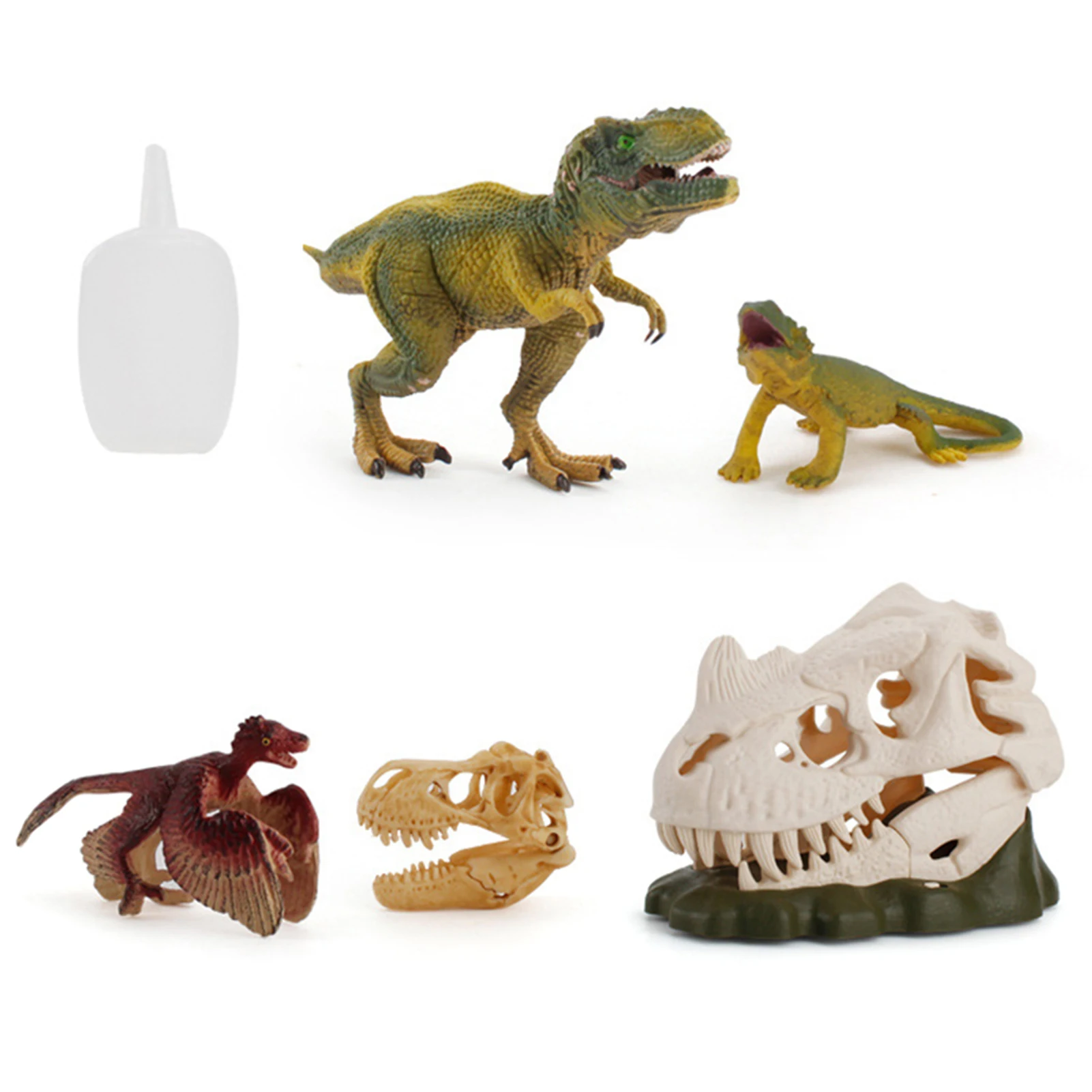 

Interesting Dinosaur Skeleton Imitation Skull Model Set Dinosaur Figurine Model Set For Home Office Decorative INTE99