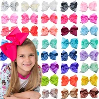 8 inch big grosgrain ribbon solid hair bows with clips girls hair clips boutique hair accessories
