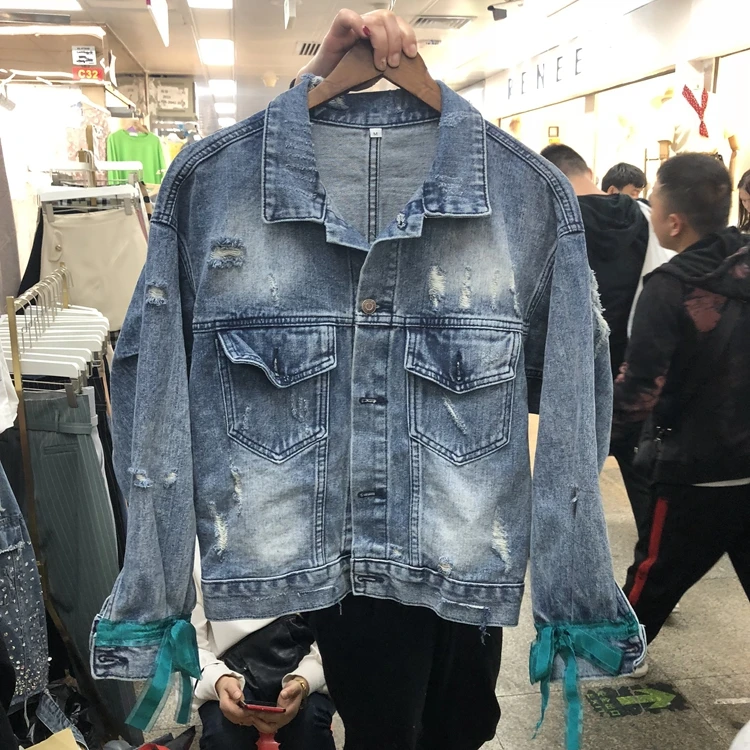 

Women Floral Embroidery Denim Jacket 2020 New Summer Ladys Broken Hole Long Sleeve Slim Short Jeans Outerwear