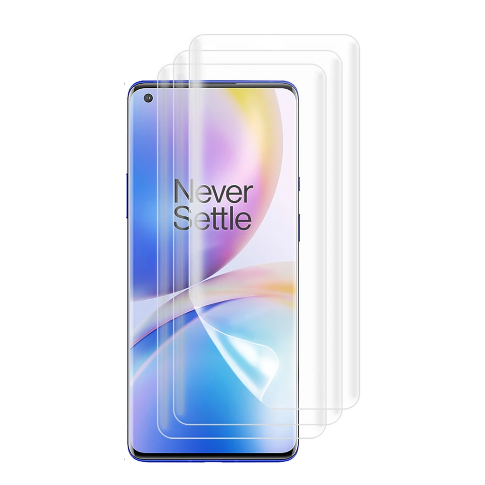 3 шт. для OnePlus 8 Pro / Защитная пленка экрана мягкая Гидрогелевая 3D изогнутый полный
