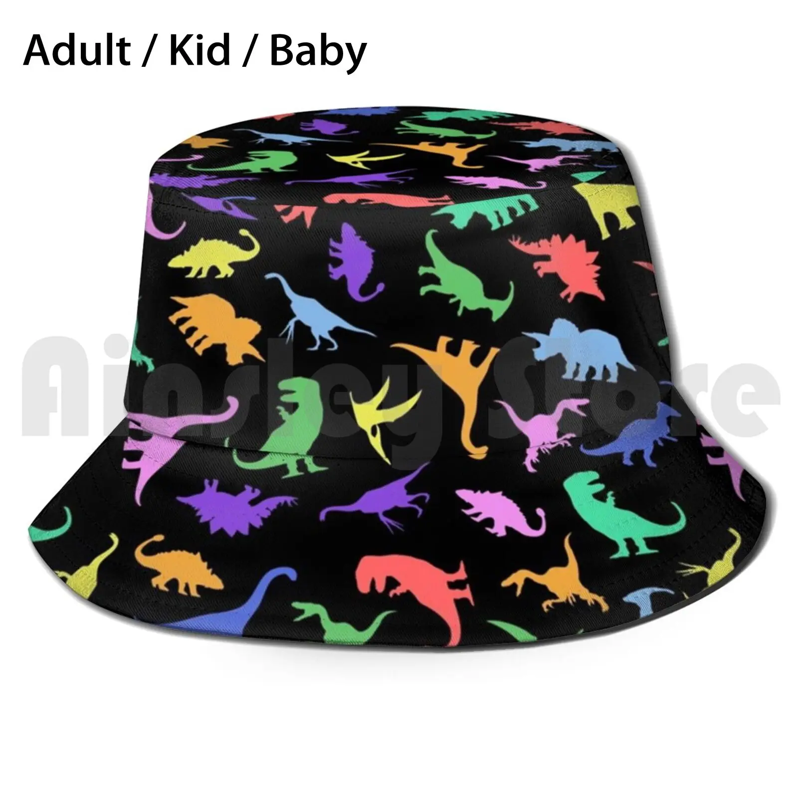 

Fun Dinosaur Pattern ( Black Background ) Sun Hat Foldable UV Protection Dinosaur Dinosaurs Dino Dinos Tyrannosaurus Rex T