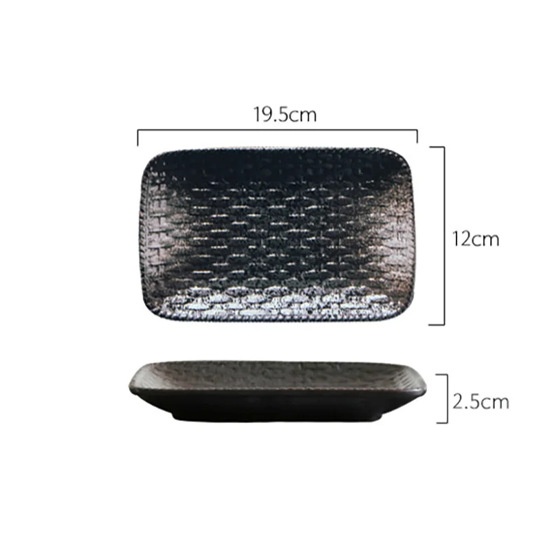 

FANCITY Creative rectangular sushi plate, Japanese-style ceramic flat plate, dish plate, large size shallow plate