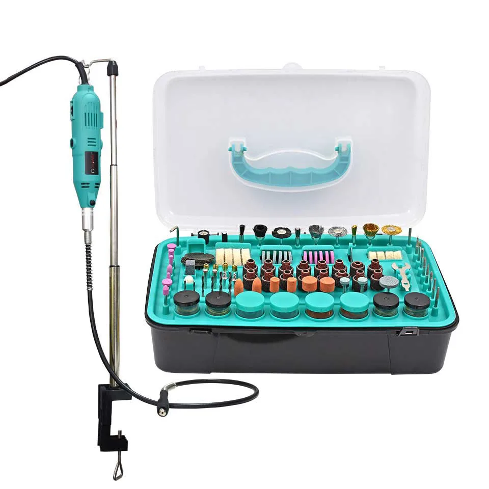 1338-388-1332 GOXAWEE Electric Drill Rotary tool Electric Engraver Dremel Mini Drill Grinder Drilling Machine With Power Tools Accessories - Цвет: 1338-388-1332