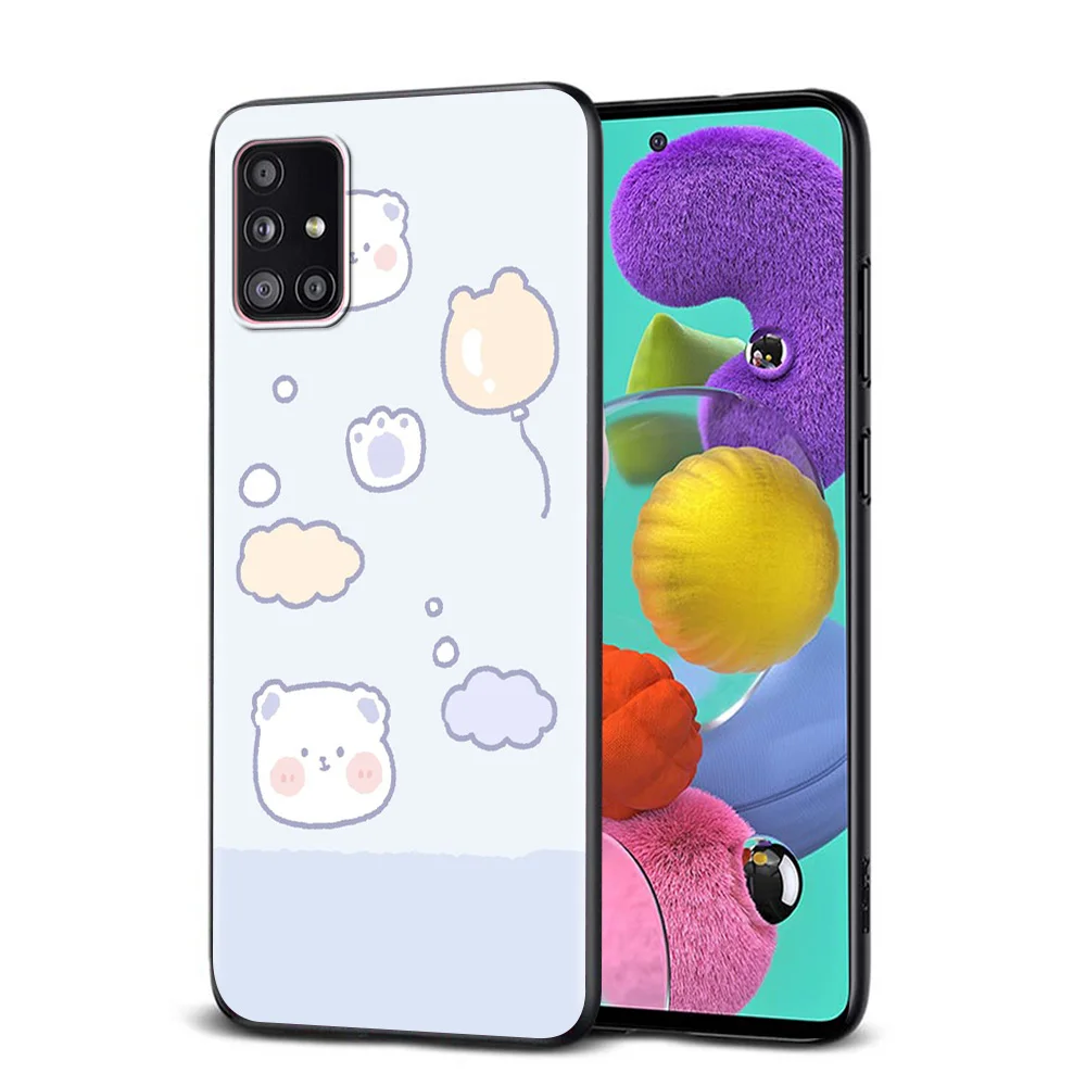 

Cute Cartoon Beer Cat Shell For Samsung A51 A91 A72 A71 A52 A42 A41 A32 A31 A21s A21 A12 A11 A02s A02 A01 Case TPU Coque