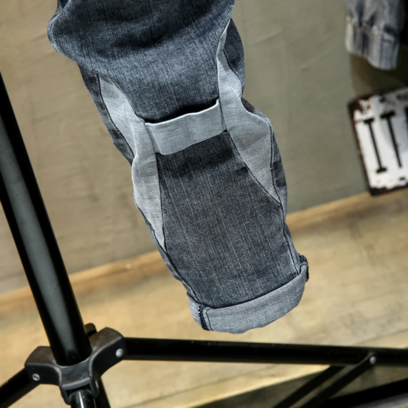 Мужские свободные брюки синие и серые джинсовые | Мужская одежда