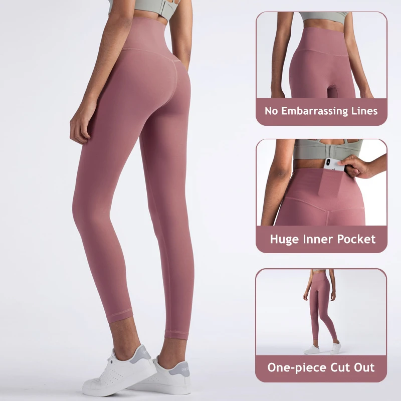 Не просвечивающие штаны для йоги телесного цвета цельные леггинсы с высокой