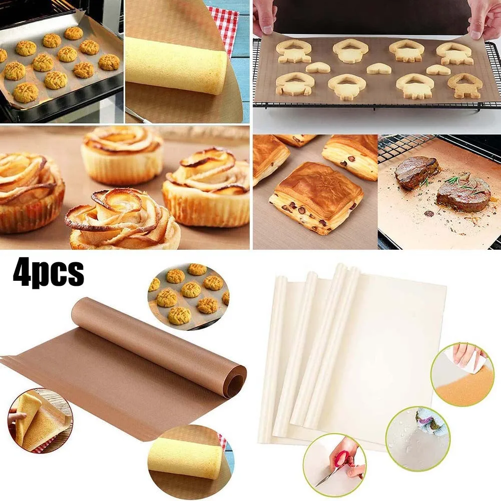 4* Grill Mats Baking Mat Sheet Resuable Resistant Oven Liner Oil-proof Paper Kitchen BBQ Tools 40x30cm |