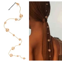 pearl hair accessories tassel chains simulation pearl beaded hair jewelry female wedding bridal decoration boho