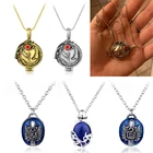 Фильм Дневники вампира Елена Гилберт Шарм ожерелье ретро синий камень Катерина Клаус кулон ожерелье женщины