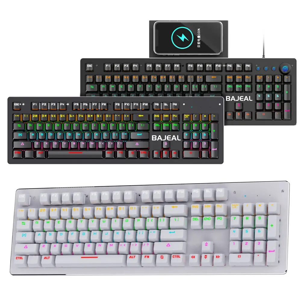 

Gaming Mechanical Keyboard Colorful RGB Wirelsss Keyboard Anti-ghosting RGB Backlit LED USB Keyboard For Gamer PC Laptop