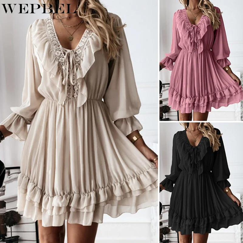 

Женское платье-туника с длинным рукавом и V-образным вырезом