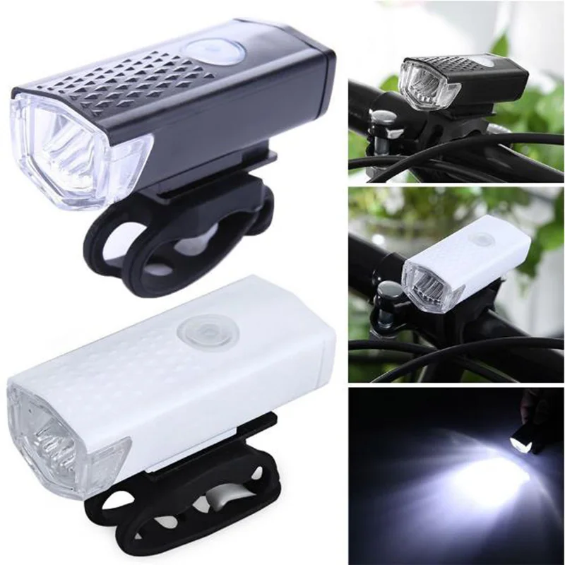 

2pcs Bike Lights Rechargeable 300 Lumens Bicycle LED Lights Front Headlight Rear Taillight Bicycle Flashlight Warning Lights