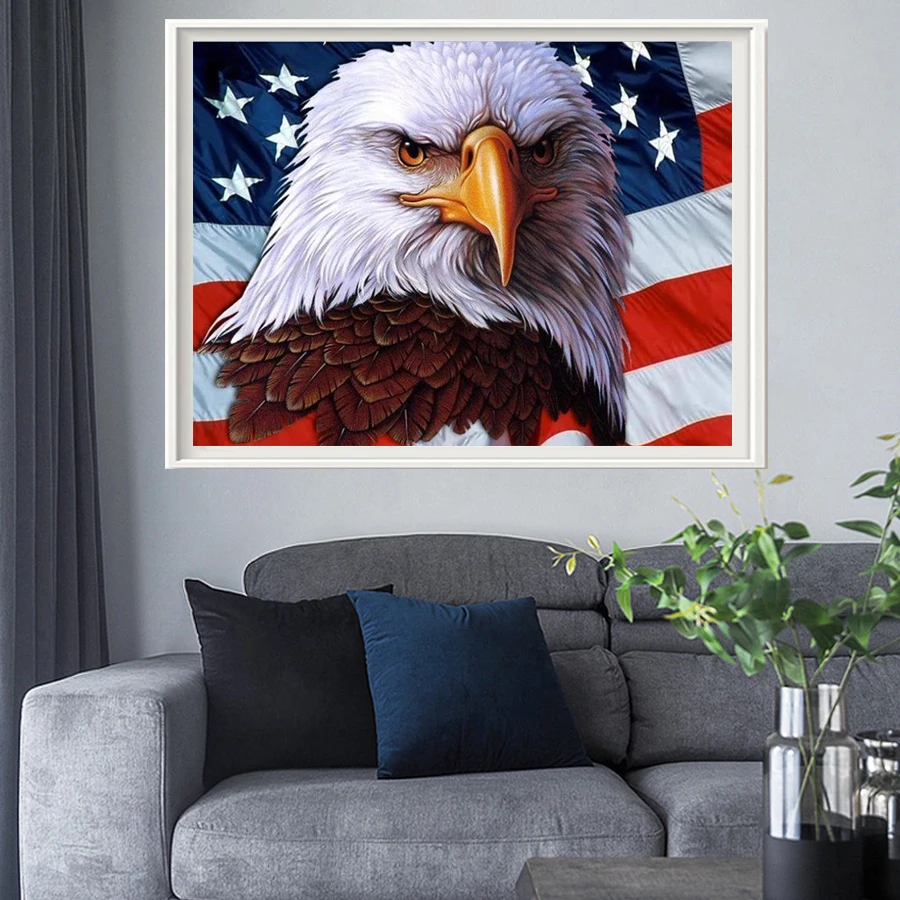 Полный 5D Diy Daimond картина &quotAmerican Eagle&quot 3D алмазов круглые стразы Diamant живопись
