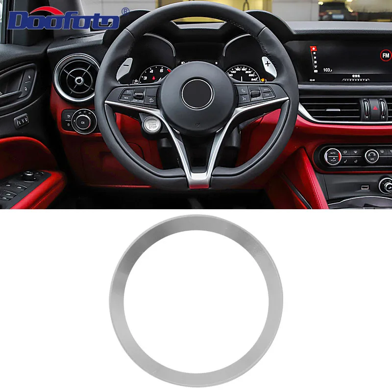 Silver Ring Doofoto кнопка запуска и остановки автомобиля кольцо крышки для Alfa Romeo 159 Giulietta 147 Mito 156 Giulia GT Stelvio Brera аксессуары Стайлинг - Название цвета: Silver Ring