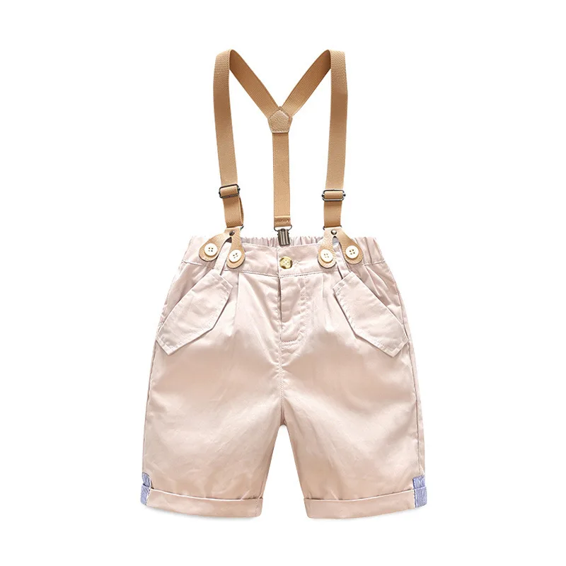 Лидер продаж летний комплект со штанами на подтяжках с короткими рукавами для