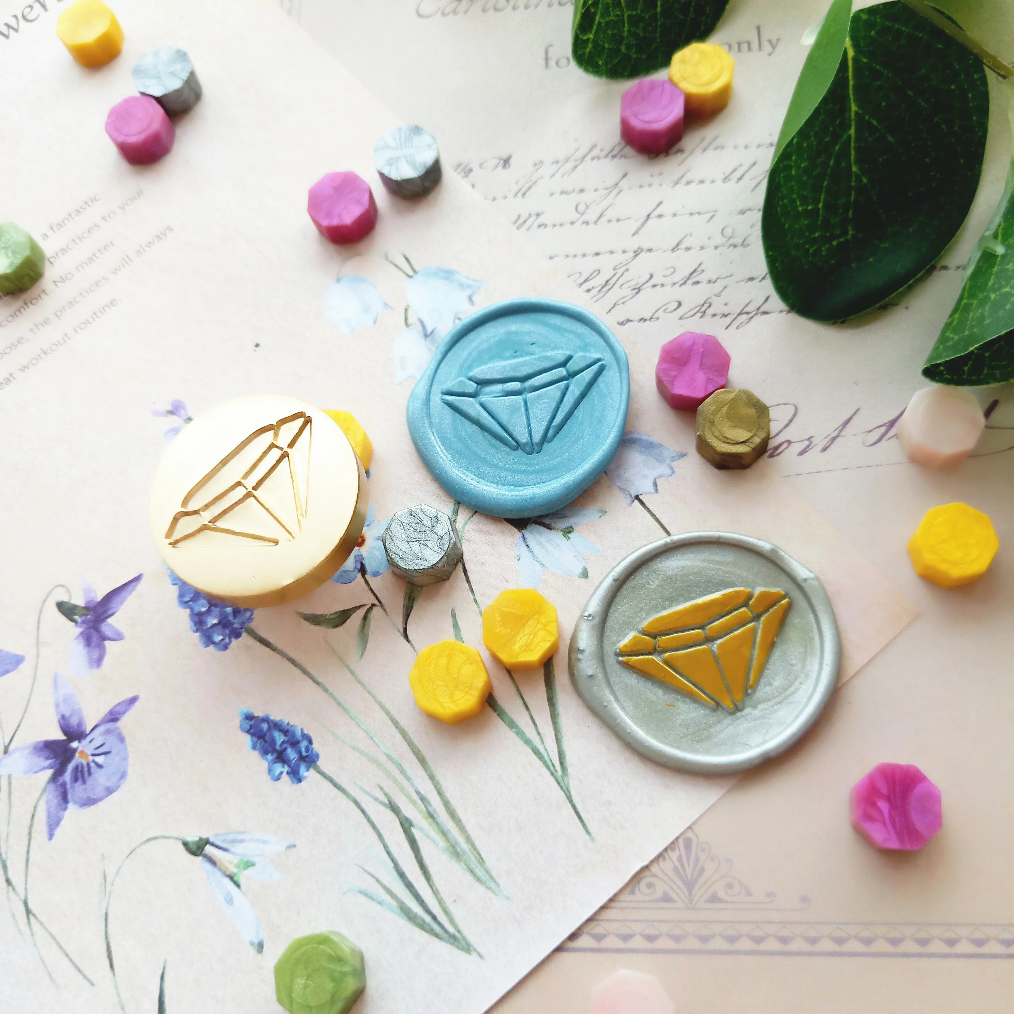 Алмазный Набор восковых печатей конверта DIY герметизирующий материал Свадебная