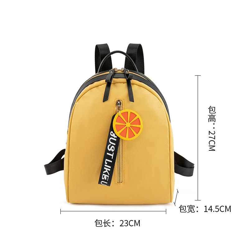yellow Zoger backpack girls waterproof nylon pouch new mini wild canvas bag fashion Oxford cloth small backpack ins super fire - Цвет: yellow