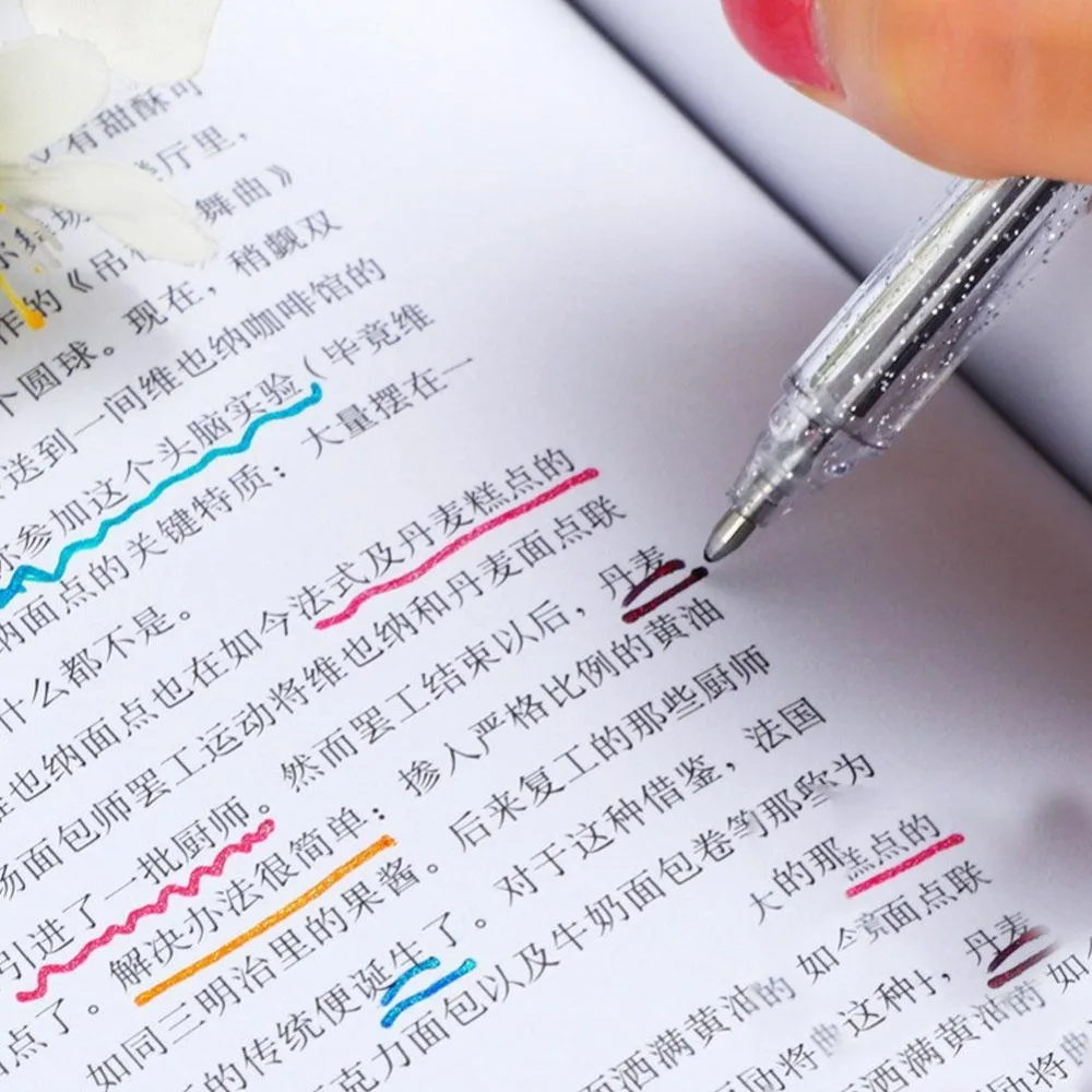 8Pcs Color Pen Gel Pen Color Pen Shiny Highlighter for Adult Crafting Doodling Drawing Student flashing Cute Highlighter