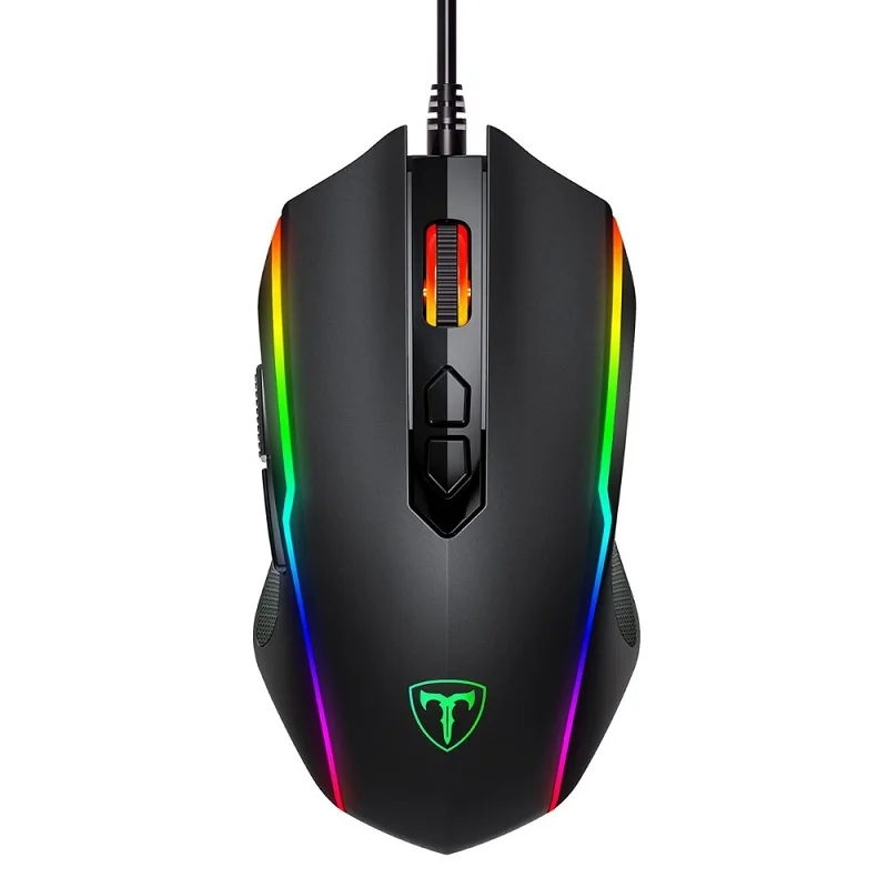 black VicTsing Проводная RGB игровая мышь 8 программируемых кнопок 7200 dpi Регулируемая оптическая игровая мышь эргономичная мышь с кнопкой огня - Цвет: black