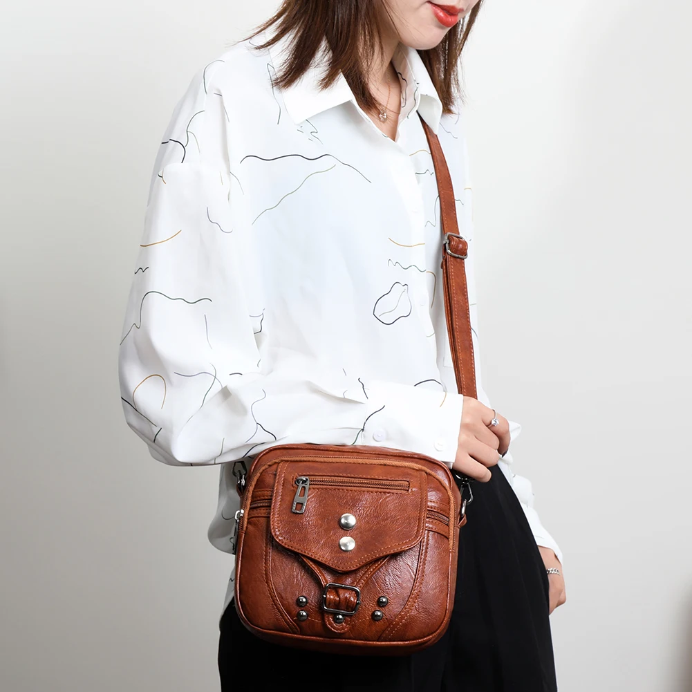 

Simply Crossbody Bags Leather Packs Chain Travel Small Handbags PU Leather Solid Color Simple Mummy Women 2020