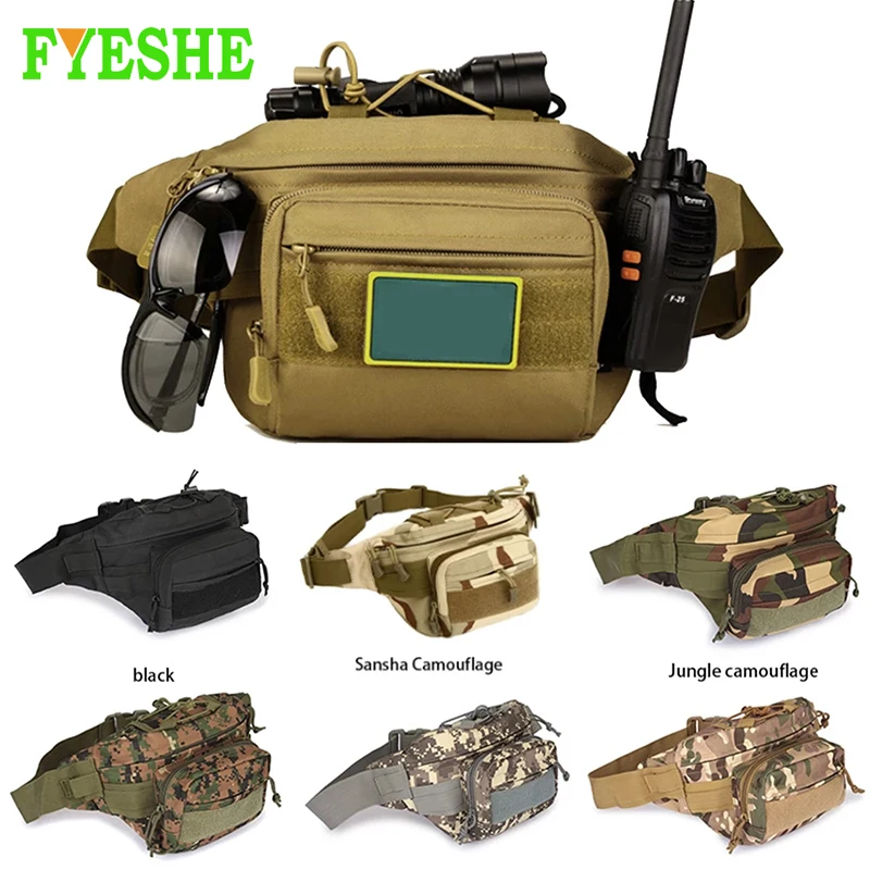 

Men Waterproof 600D Nylon Waist Fanny Pack Tactical Military Sport Army Bag Hiking Fishing Hunting Camping Travel Hip Belt Bag