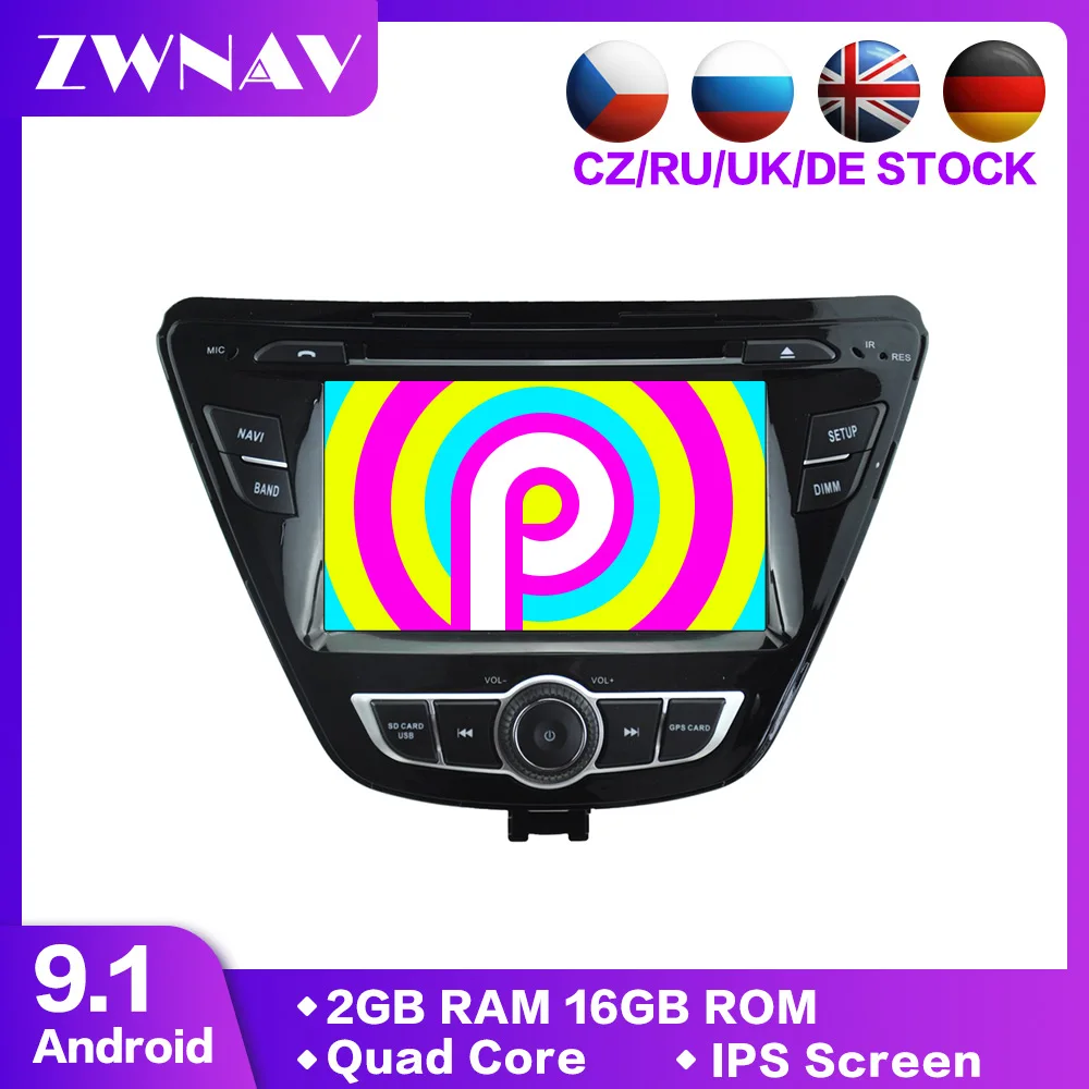 Автомобильный dvd мультимедийный 2 din android 9 1 видеоплеер навигация GPS для HYUNDAI ELANTRA 2014