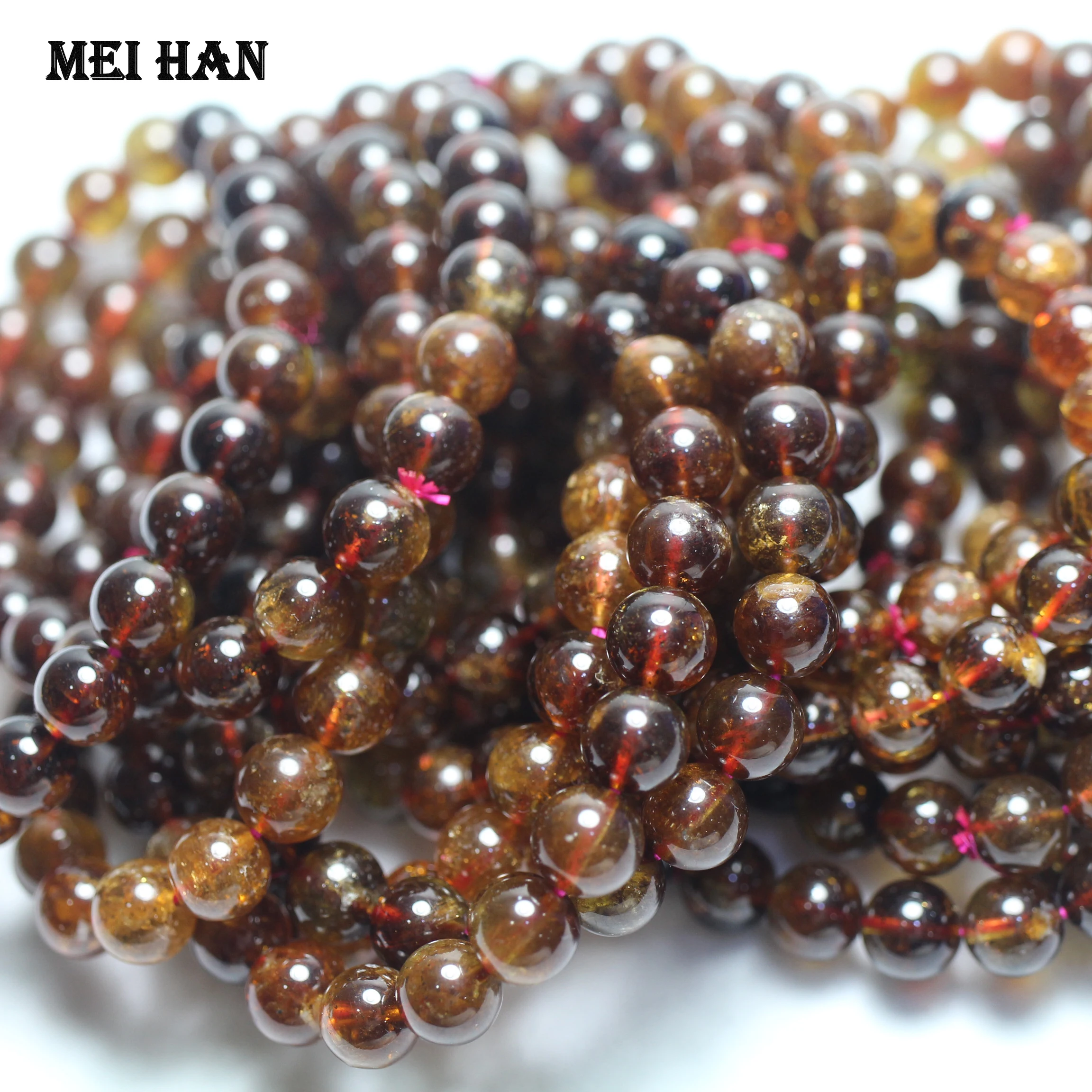 Meihan (1 браслет/набор) натуральный редкий желтый зеленый турмалин 8-9 мм Гладкий