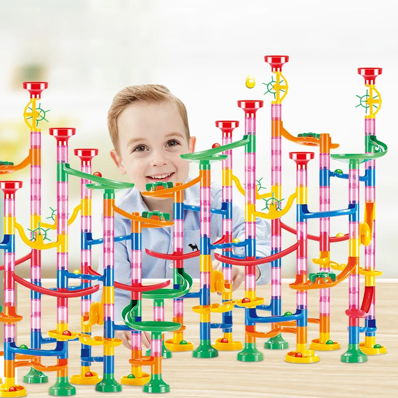 Конструктор детский сделай сам Marble Run гоночный трек 3D лабиринт строительные