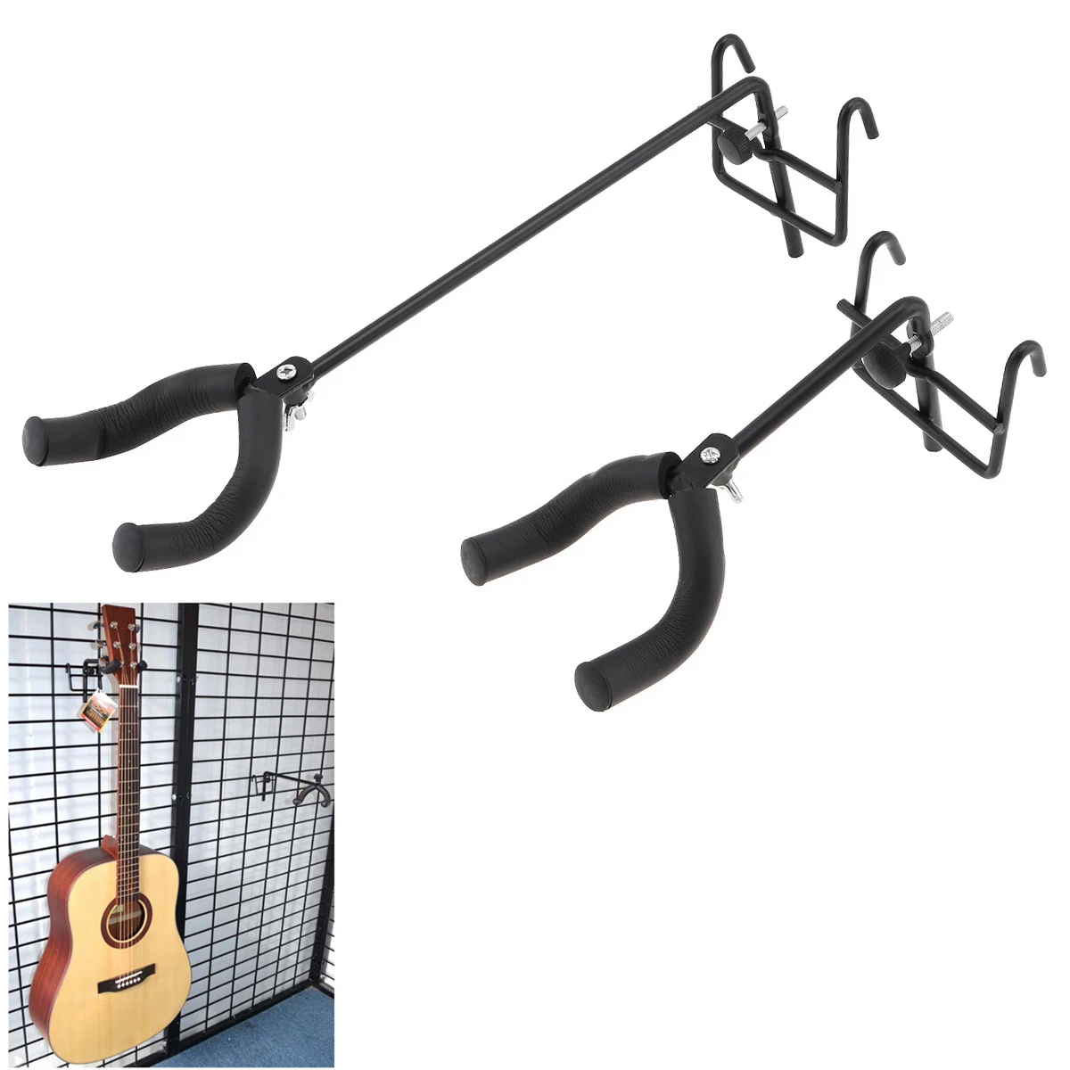 

Guitar Mesh Rack Hanger Holder Long Arm Hook Metal Covered Soft Sponge Coat for Guitar Ukulele Violin Exhibition