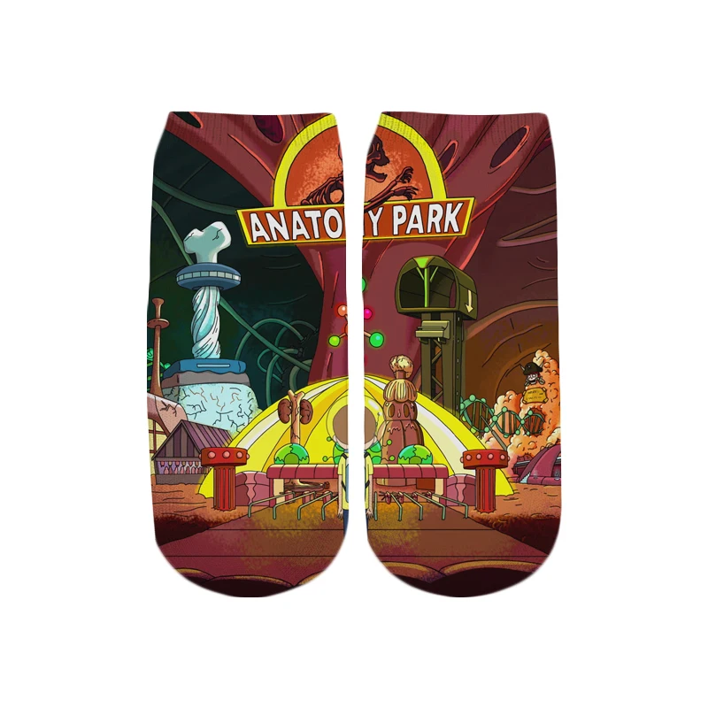 PLstar Cosmos/Новинка года; милые короткие носки с 3D принтом с героями мультфильмов Rick and Morty для мужчин и женщин; корейские носки в стиле Харадзюку; WZ888 - Цвет: color as the picture