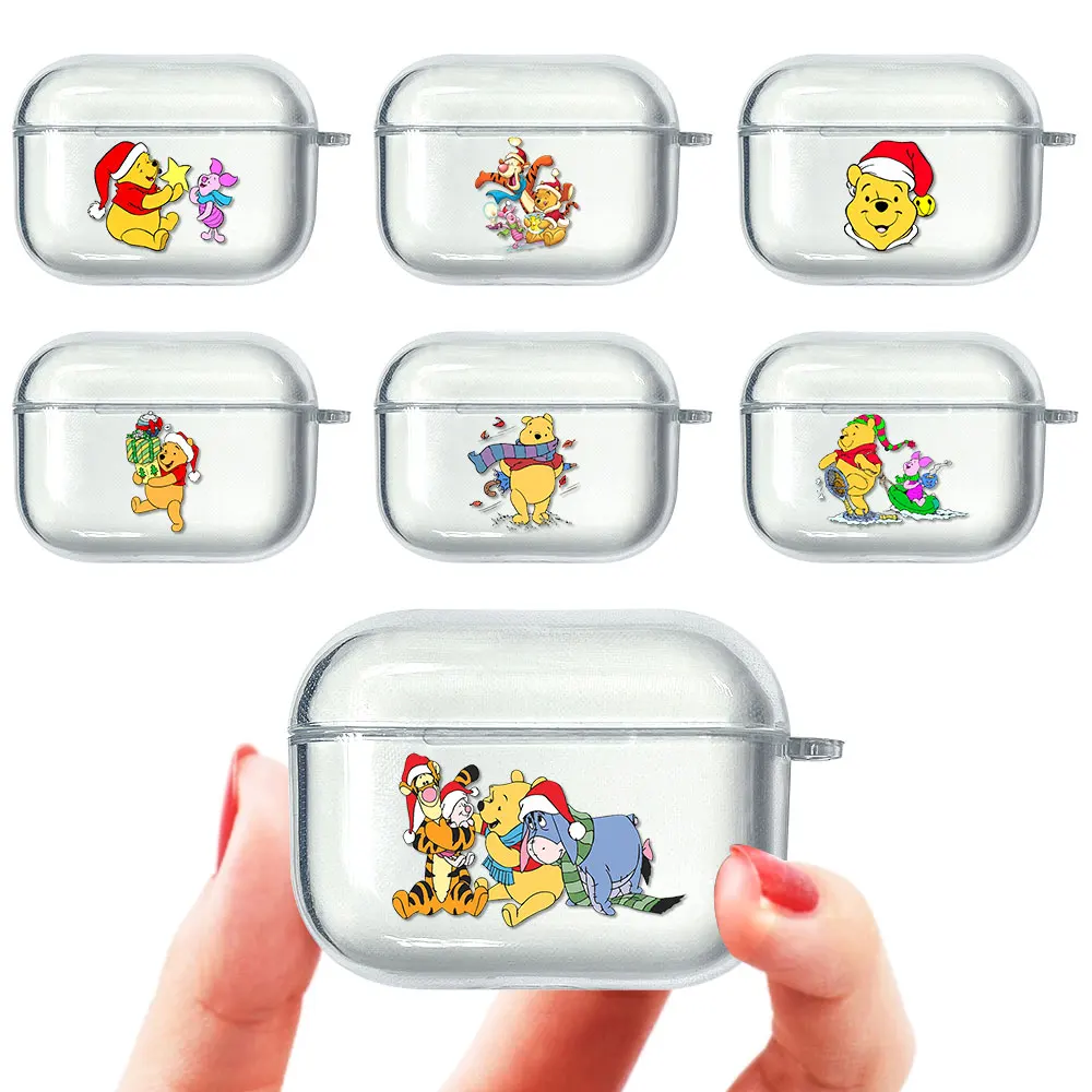 

Winnie The Pooh Tigger Christmas Soft Case For Apple Airpods Pro 3 Transparent Bluetooth Wireless Headphone Earphone Box Cover