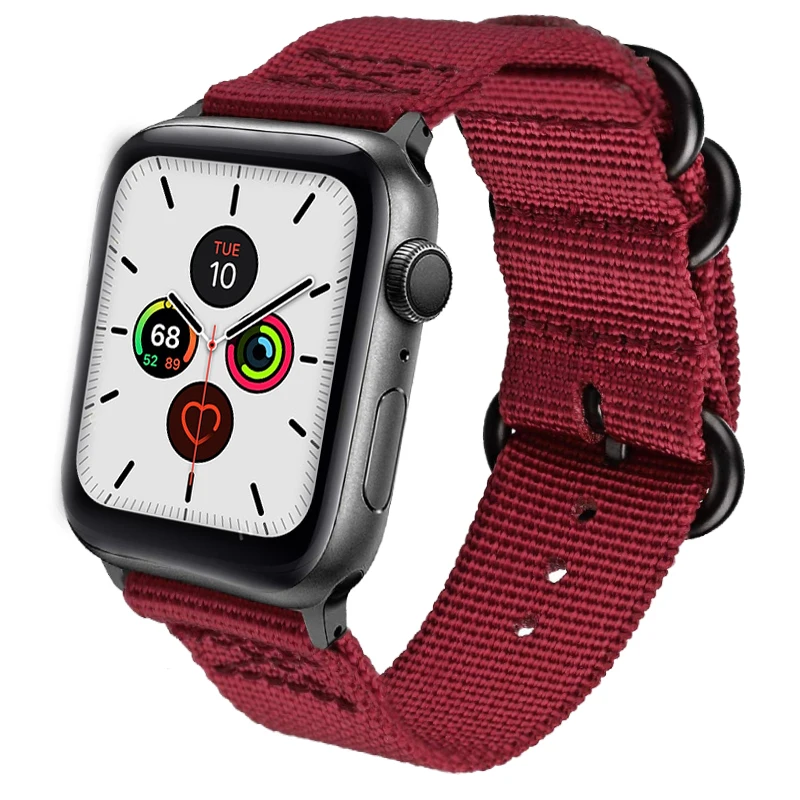 Ремешок для Apple watch band 5 4 44 мм 40 спортивный нейлоновый correa 3 2 1 42 38 iwatch браслет на