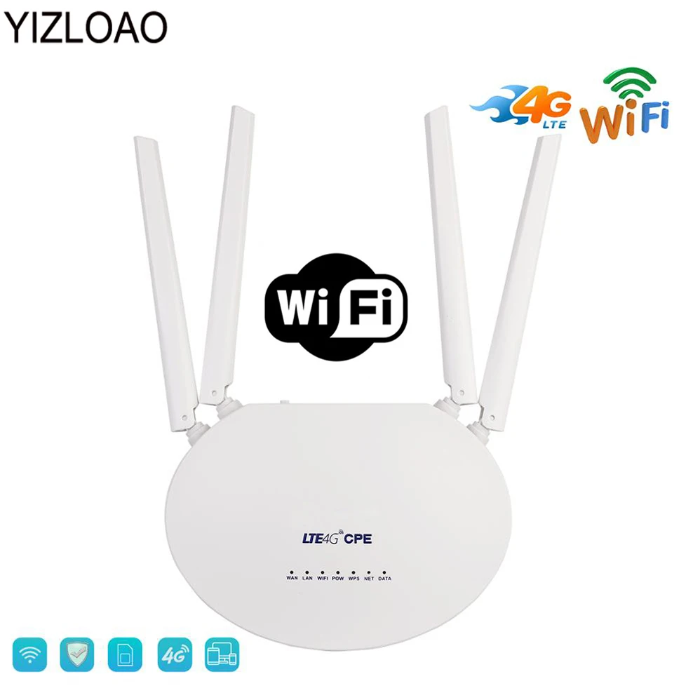 YIZLOAO 4G LTE маршрутизатор 300 Мбит/с беспроводной CPE 3G/4G Мобильная точка доступа Wi Fi со