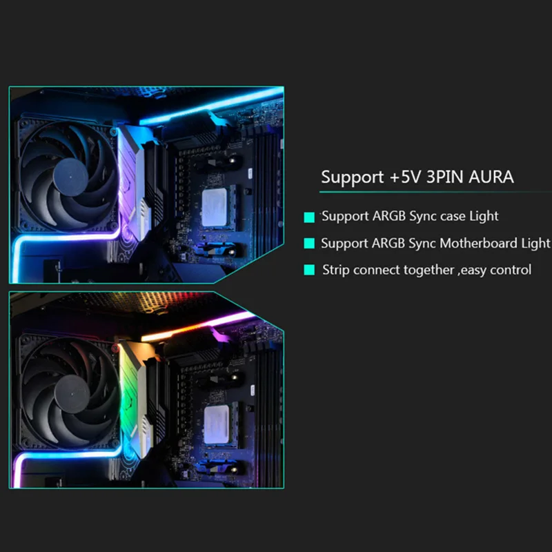 

PHANTEKS M5 Light Strip ARGB Neon Computer Case Decoration Led Strip 5V 3PIN Light Header AURA 550mm