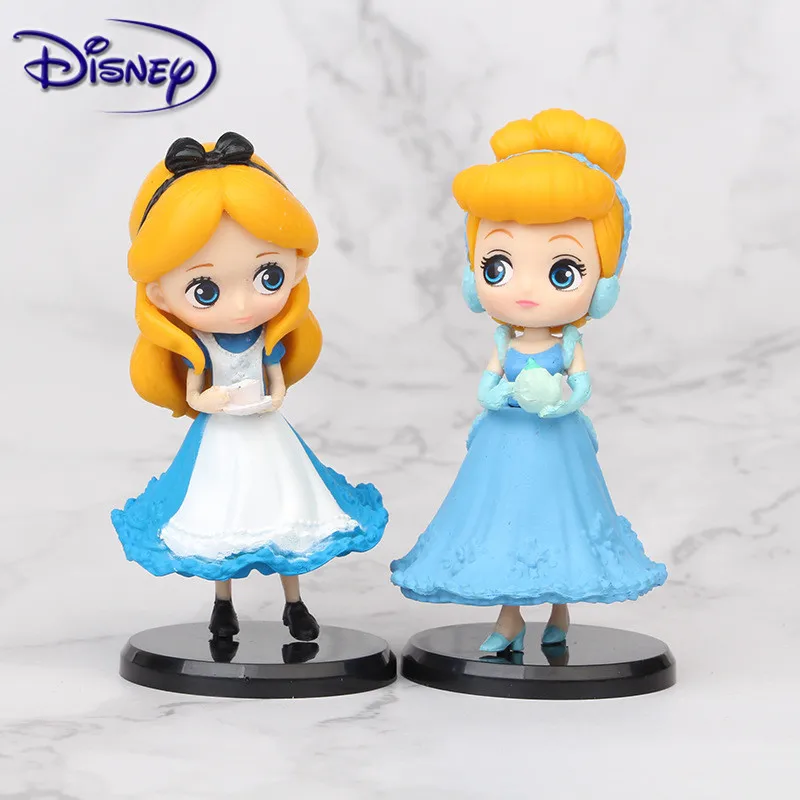 Disney 8 см 4 шт./компл. Q версия Белоснежка Русалка Алиса принцесса Золушка фигурки из