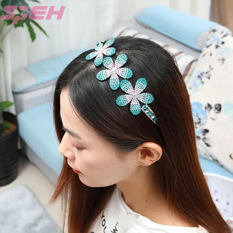 

Korean version of elegant, sweet and simple flower princess hairband fashion imported Austrian diamond lady hairband