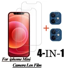 Прозрачный противоударный чехол 4 в 1 для iphone 12 mini, Защитное стекло для телефона aphone aifon 12 mini camera len, стеклянная пленка