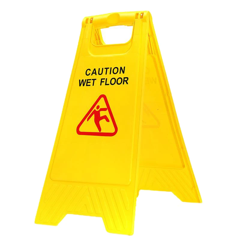 

CAUTION WET FLOOR Yellow Warning Wet Floor Sign Safe Clean Smooth Double-Sided Triple-Cornered Warning Sign Tool