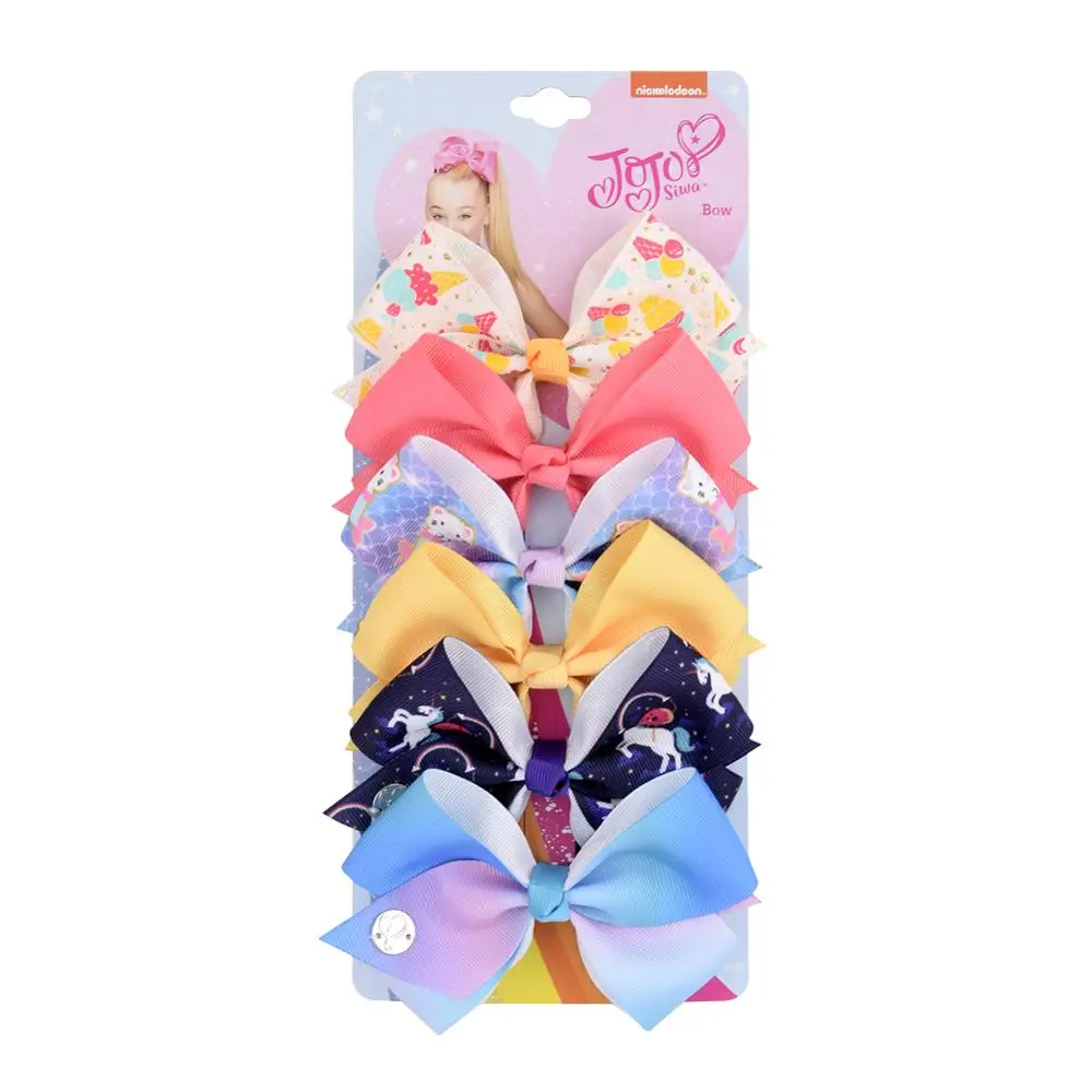 6 шт./компл. 5 ''JoJo Siwa с рисунком единорога зажимами для девочек детский