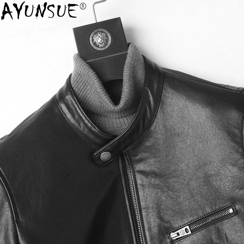 Куртка мужская зимняя из натуральной овечьей кожи LXR271