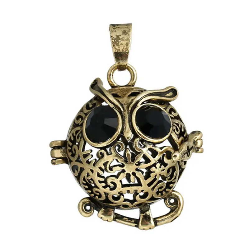 1 шт. медный шар гармонии Wish Подвески в виде коробочек Хэллоуин Сова Резные черные