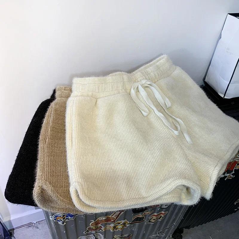 Плотные шорты женская зимняя верхняя одежда с эластичным поясом и широкими