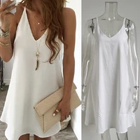 large size chiffon sling v neck thin and loose large a line bottoming outer wear temperament commuter casual dress