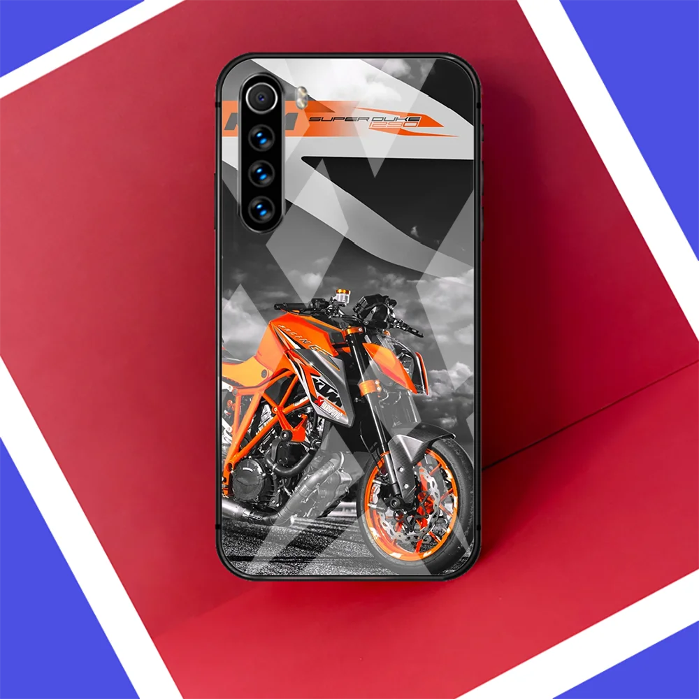 

Off-Road motorcycle Phone Glass Tempered Case Cover For Xiaomi Redmi Note 7 7A 8 8T 9 9S 9A 10 K20 K30 Pro Ultra Cell Black Hot