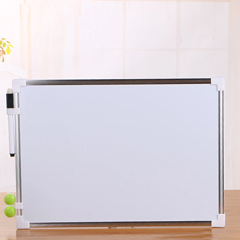 Double Side Magnetic Whiteboard Office School Dry Erase Writing Board Pen Magnets Buttons