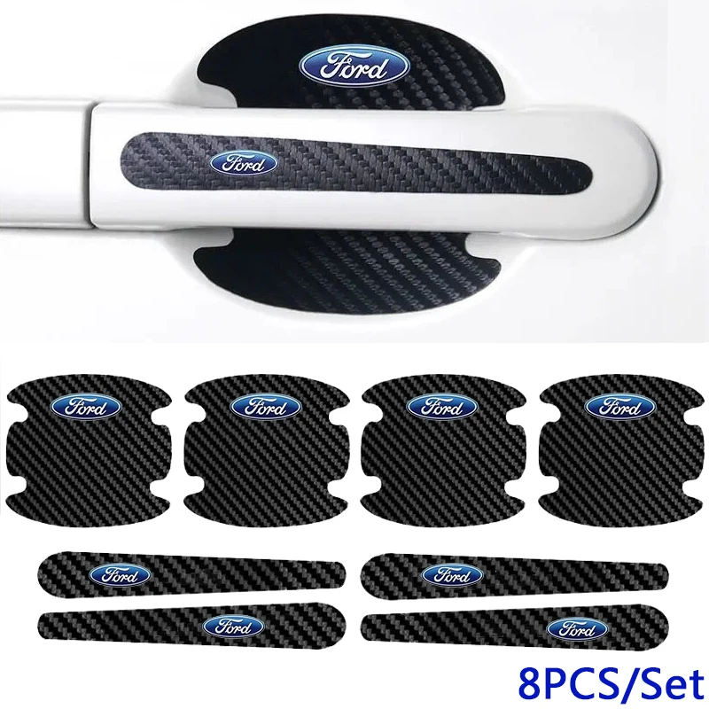 Автомобильные наклейки на дверные ручки для Ford Badge Focus Galaxy Kuga Mondeo S MAX Escape Fiesta Ranger