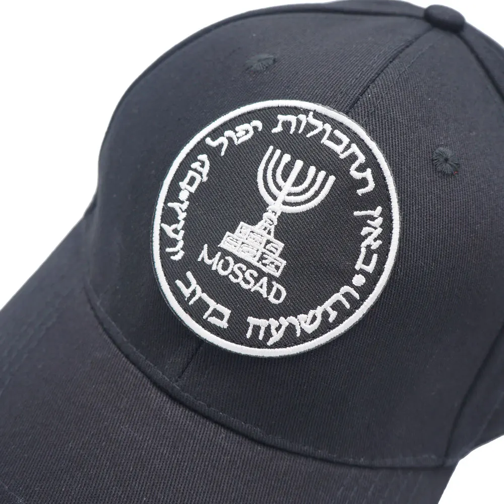 

Israel Flag Mossad Embroidery Trucker Hat Casual Snapback Baseball Cap with Military Fan Morale Badge Outdoor Sports Hat